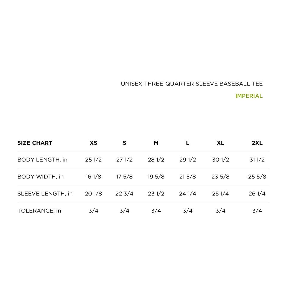 KC Chiefs Unisex 3/4 Sleeve Baseball Tee