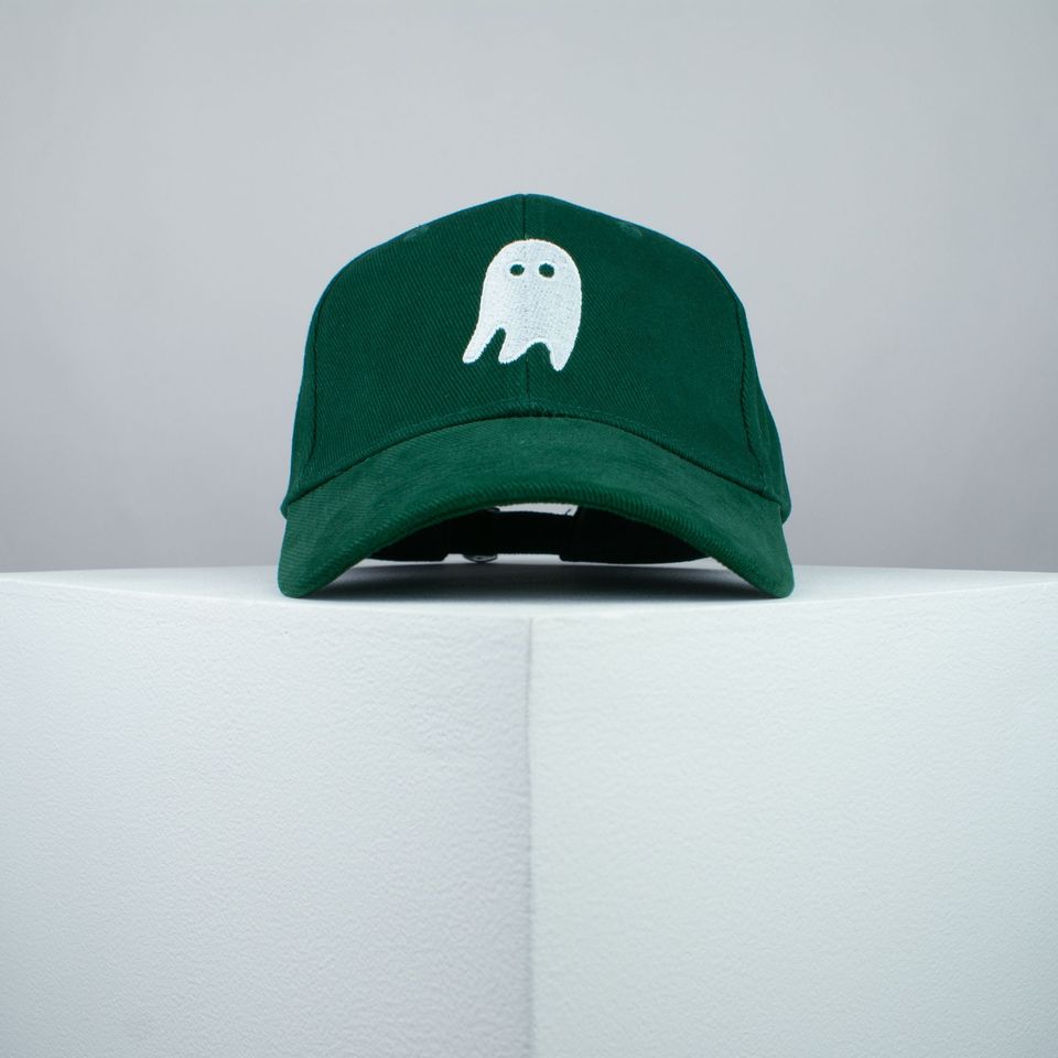 Crazy Ghost embroidered baseball cap / halloween / spooky / costume