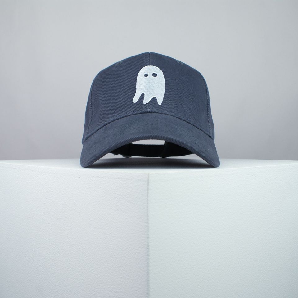 Crazy Ghost embroidered baseball cap / halloween / spooky / costume