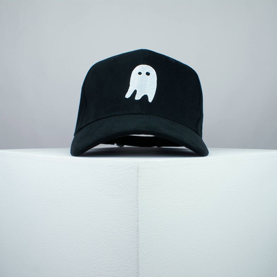 Crazy Ghost embroidered baseball cap / halloween / spooky / costume