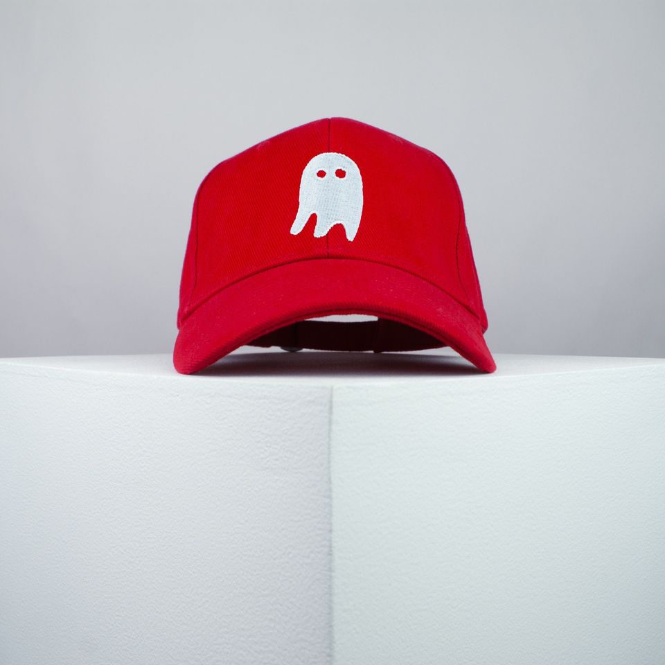 Crazy Ghost embroidered baseball cap / halloween / spooky / costume