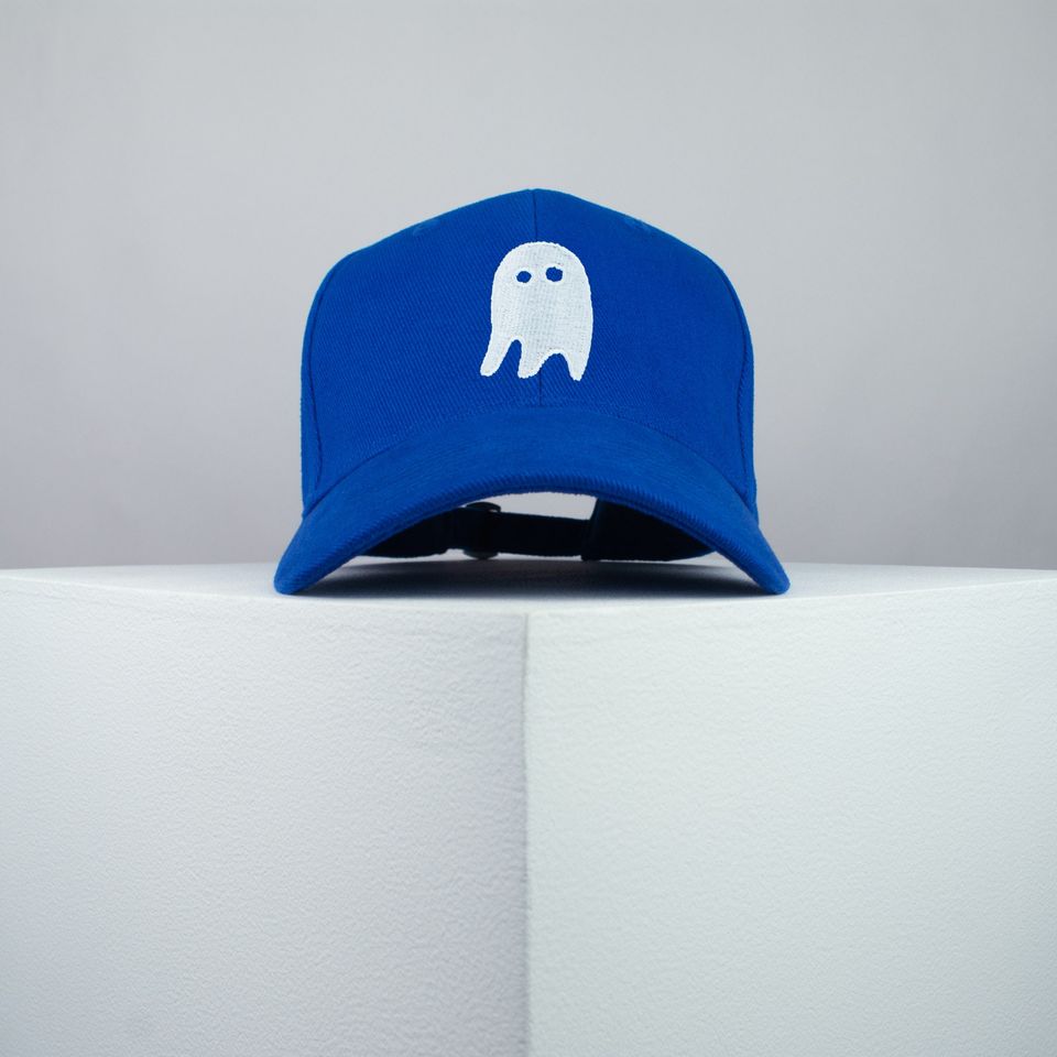 Crazy Ghost embroidered baseball cap / halloween / spooky / costume