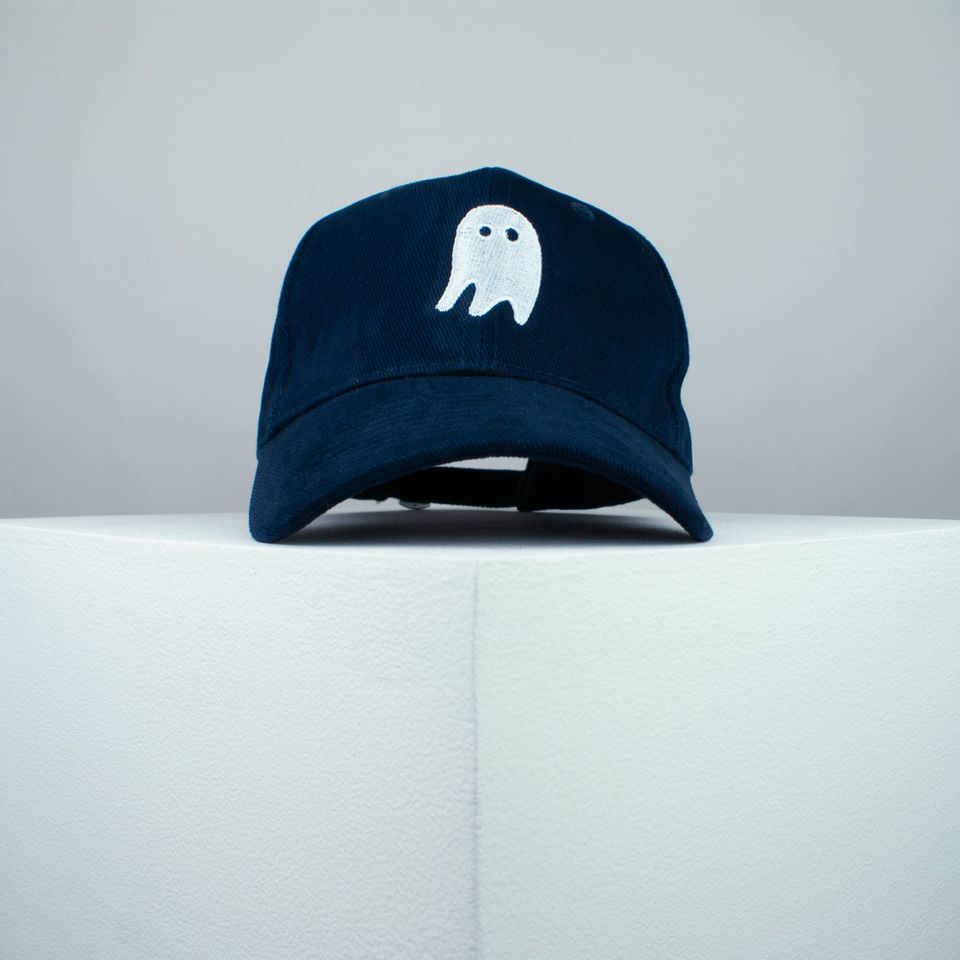 Crazy Ghost embroidered baseball cap / halloween / spooky / costume