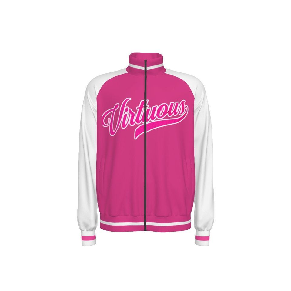 All-Over Print Men's Raglan-Sleeve Stand Collar Jacket