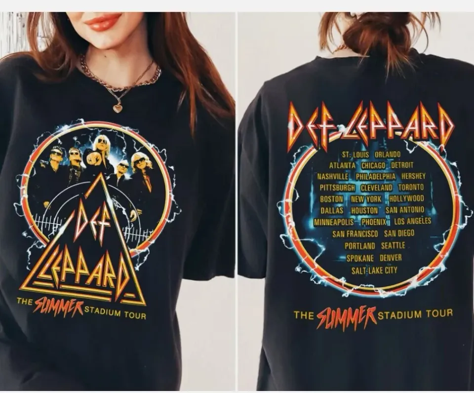 Def-Leppard And Journey Summer Stadium Tour 2024 T-Shirt Double Sided