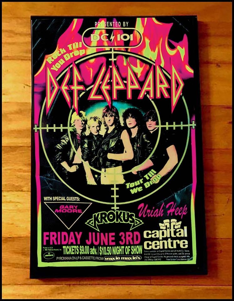 DEF LEPPARD Pyromania Tour Gig Concert Poster