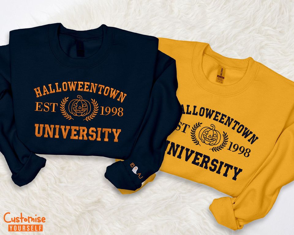 Vintage Embroidered Halloween Sweatshirt, Halloweentown University Sweater