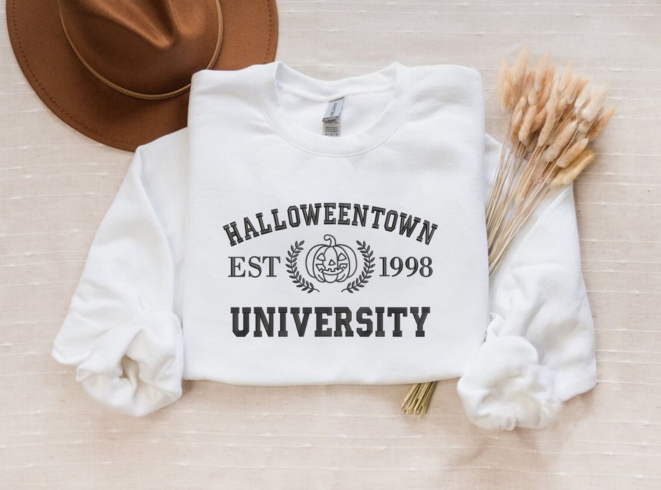 Vintage Embroidered Halloween Sweatshirt, Halloweentown University Sweater