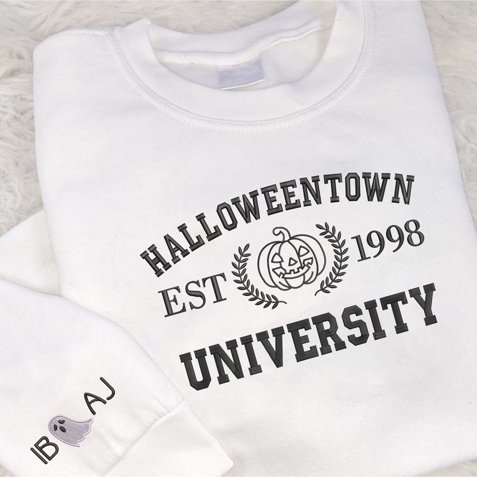 Vintage Embroidered Halloween Sweatshirt, Halloweentown University Sweater