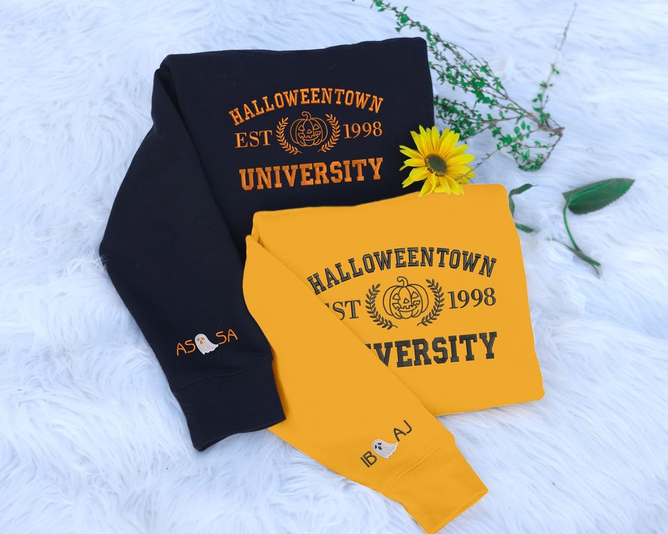 Vintage Embroidered Halloween Sweatshirt, Halloweentown University Sweater