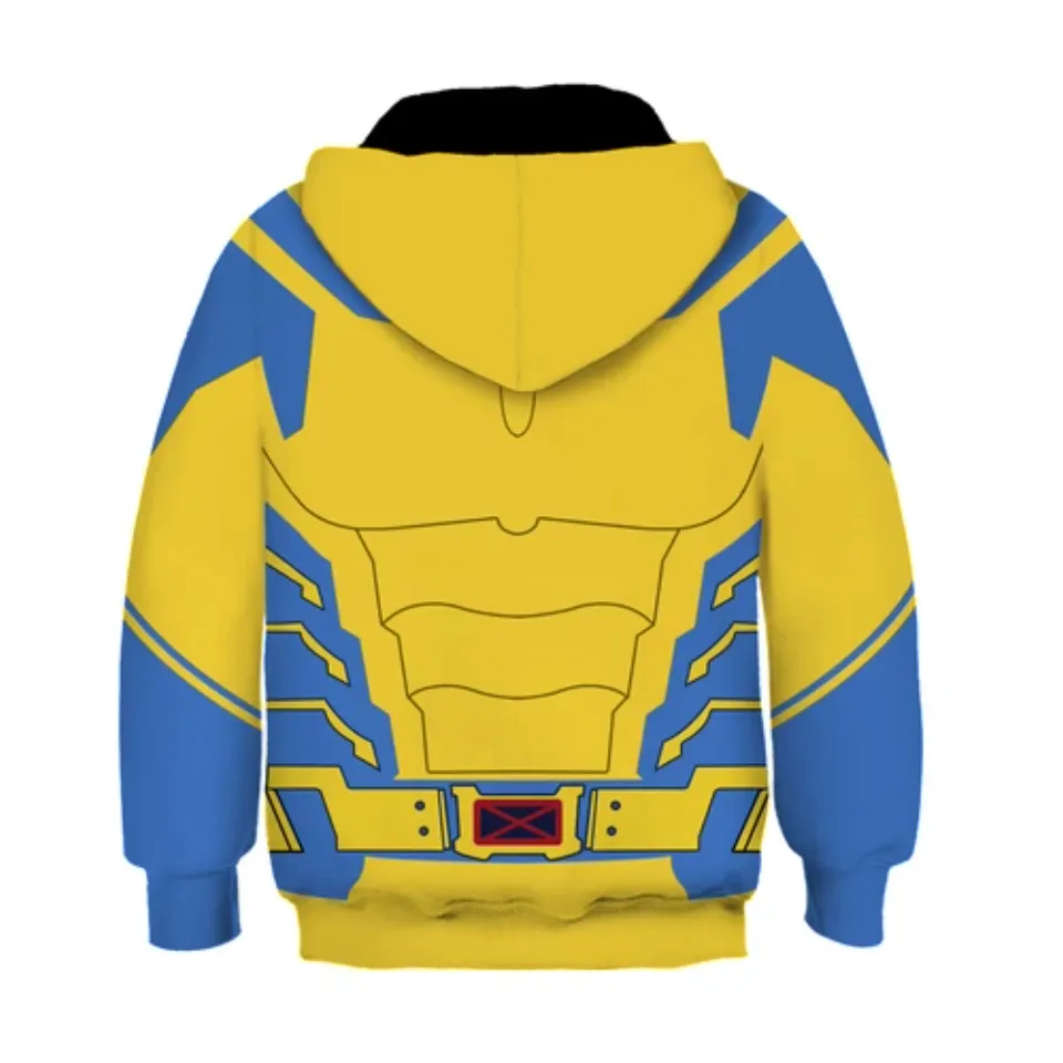 Kids Deadpool And Wolverine Cosplay Hoodie Boys Wade Winston Wilson Pullover Coat