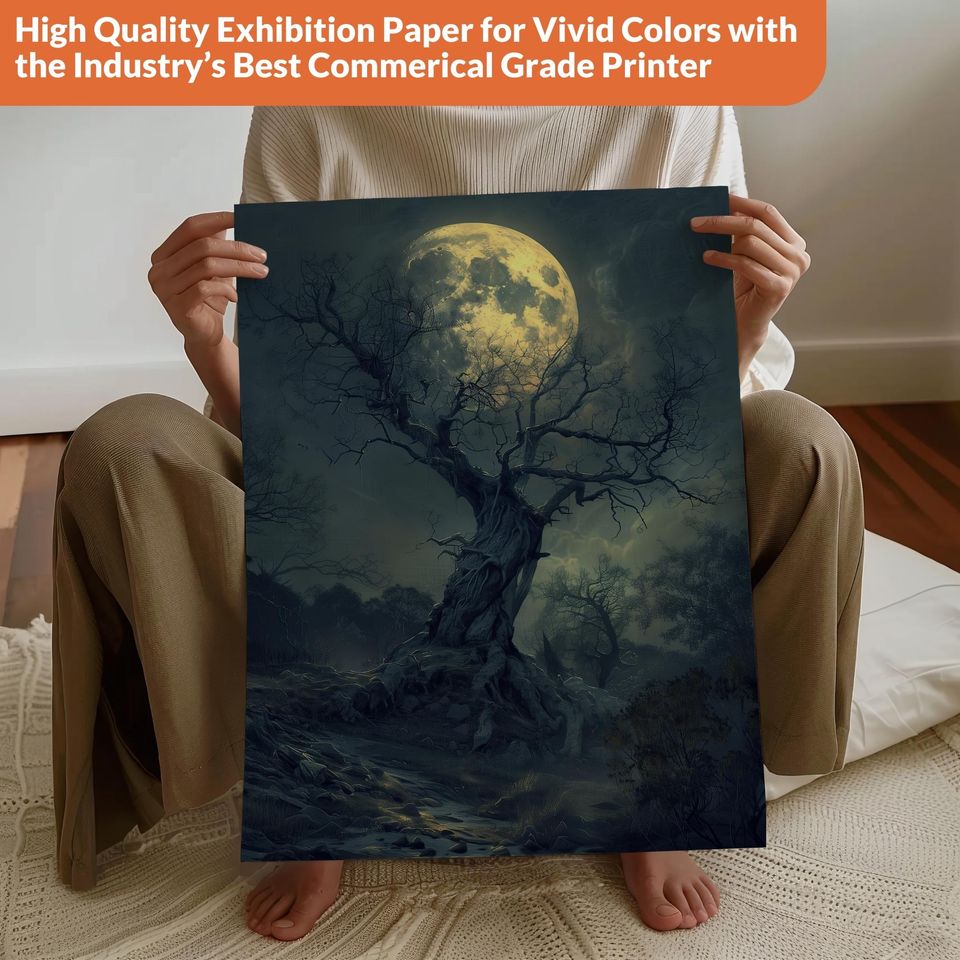 Creepy Moonlit Forest Halloween Poster, Spooky Halloween Home Decor