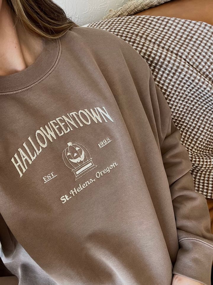 Halloweentown Sweatshirt, Halloweentown Embroidered Crew