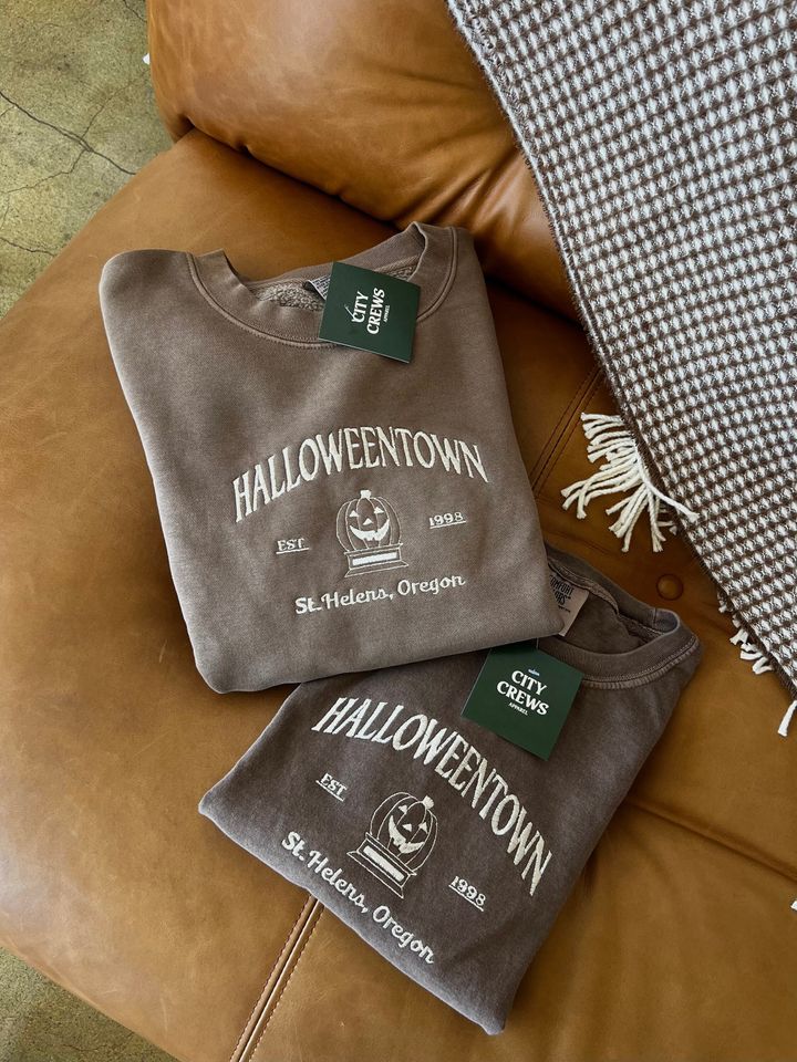 Halloweentown Sweatshirt, Halloweentown Embroidered Crew