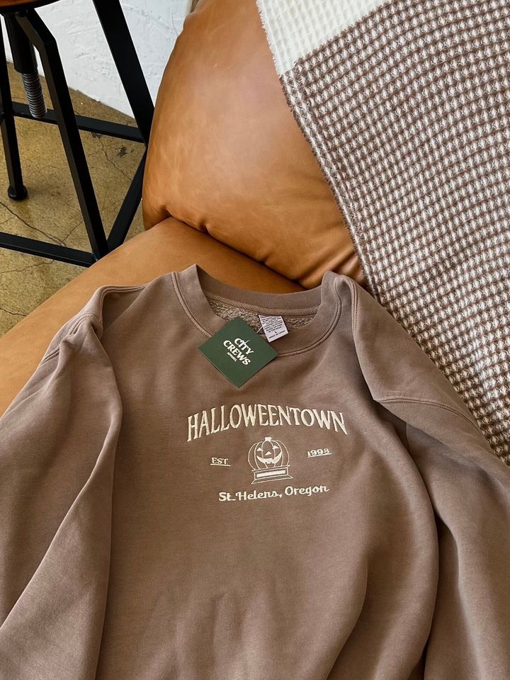 Halloweentown Sweatshirt, Halloweentown Embroidered Crew