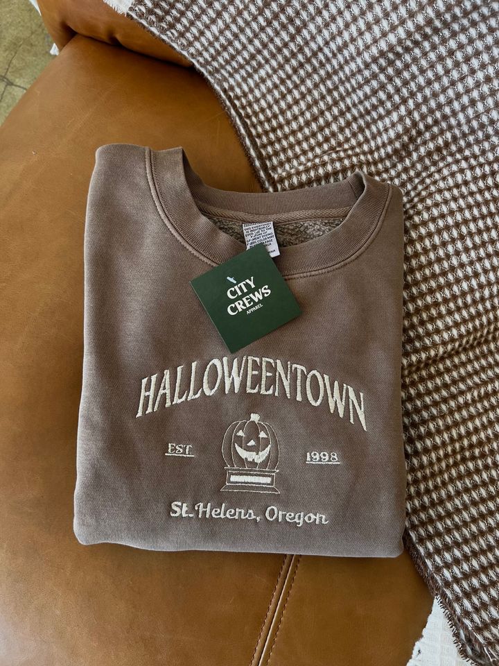 Halloweentown Sweatshirt, Halloweentown Embroidered Crew