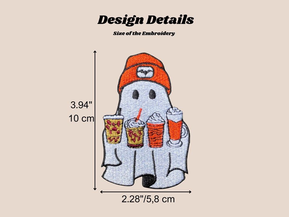 Embroidered Halloween Iced Coffee Ghost Shirt/Sweatshirt