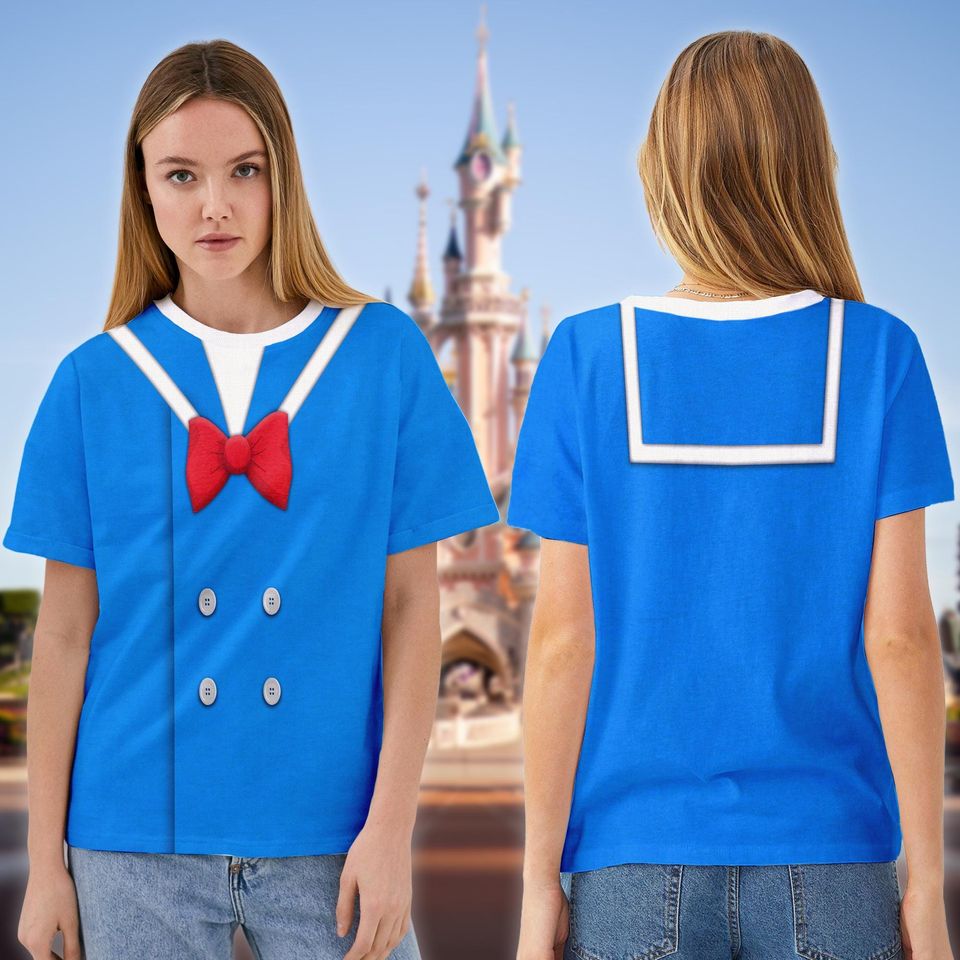 Donald Duck Unisex Shirt, Animated Duck Blue Suit 3D Costume Cosplay T-Shirt