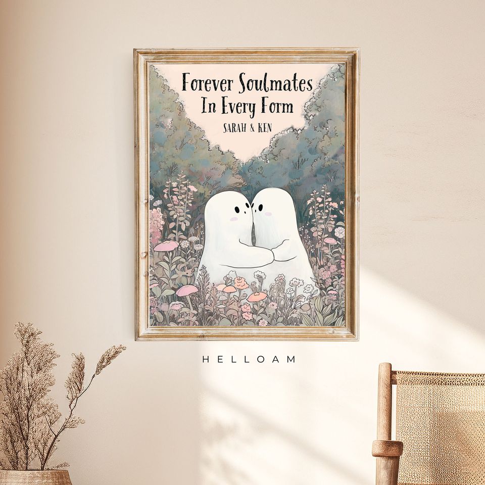 Cute ghost Poster Horror Spooky Cute Wall Art Halloween Poster