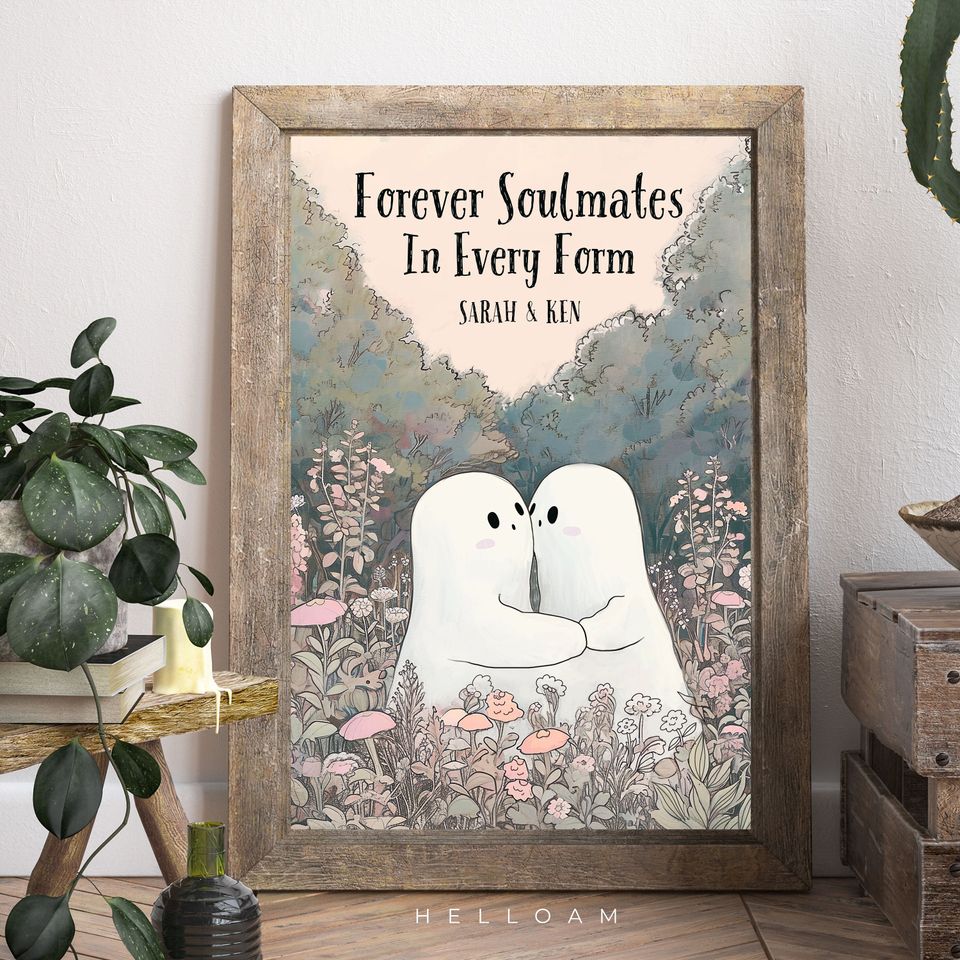 Cute ghost Poster Horror Spooky Cute Wall Art Halloween Poster