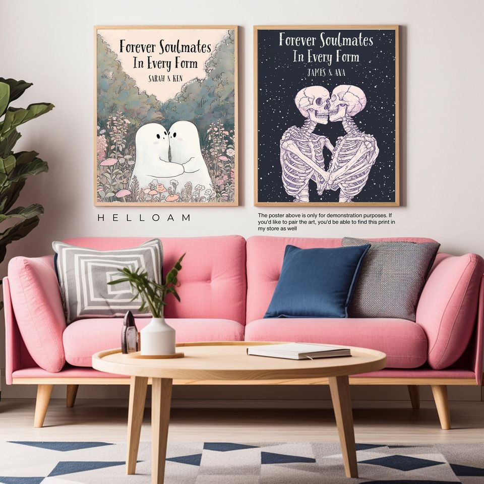 Cute ghost Poster Horror Spooky Cute Wall Art Halloween Poster