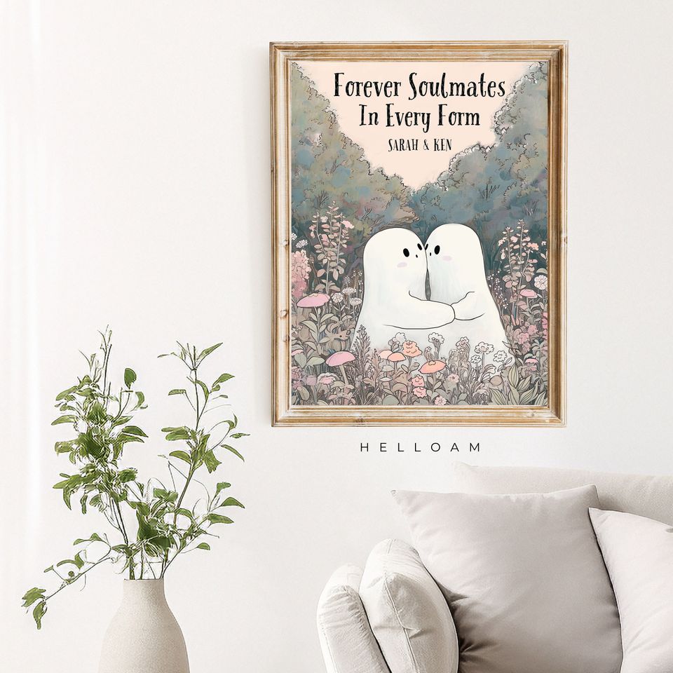 Cute ghost Poster Horror Spooky Cute Wall Art Halloween Poster
