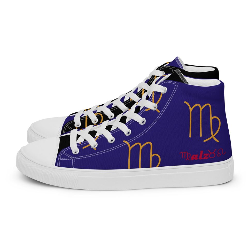 Baltimore Ravens Zodiac Sign Shoes l Adult Gym Sneakers l Astrology Hightop l High Top Canves Shoe l Custom Pattern Gift l Astrological