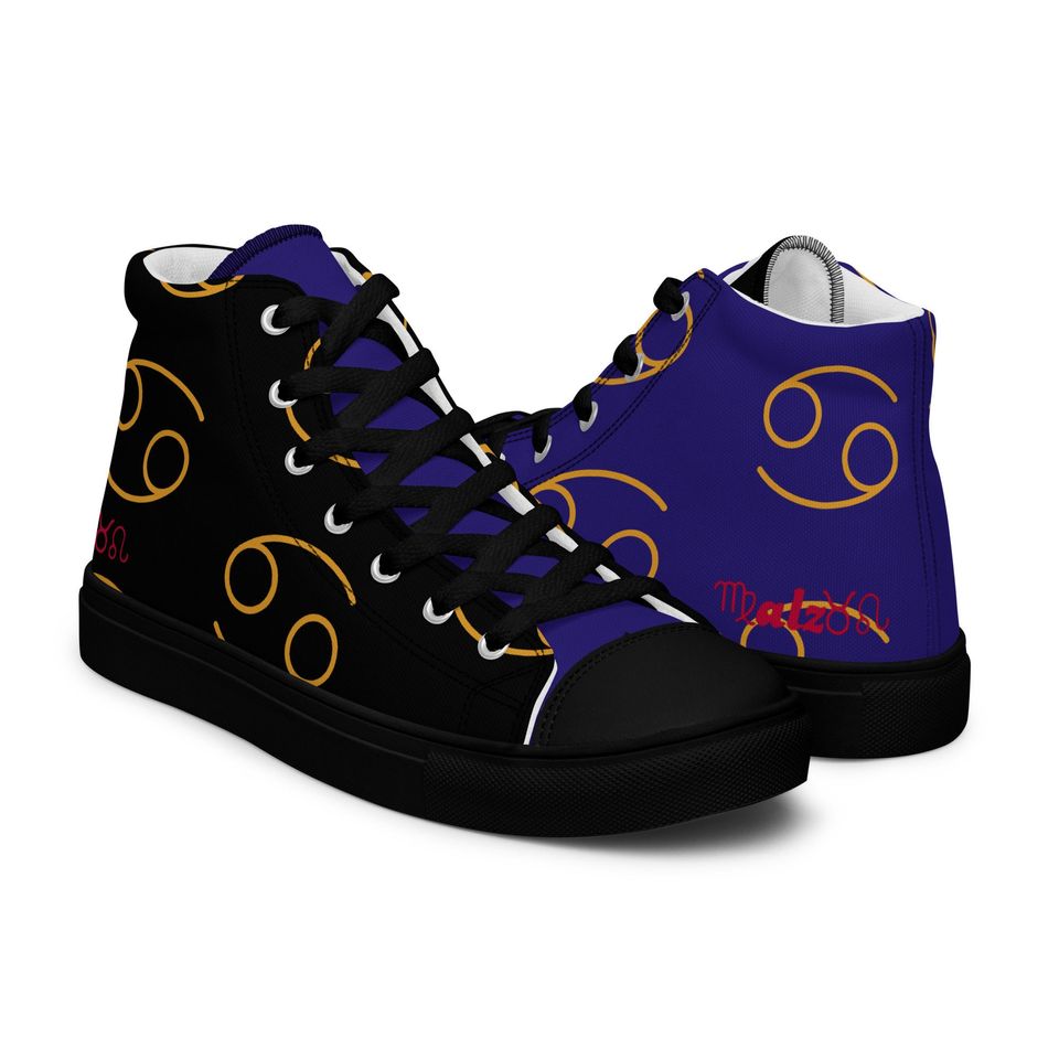 Baltimore Ravens Zodiac Sign Shoes l Adult Gym Sneakers l Astrology Hightop l High Top Canves Shoe l Custom Pattern Gift l Astrological