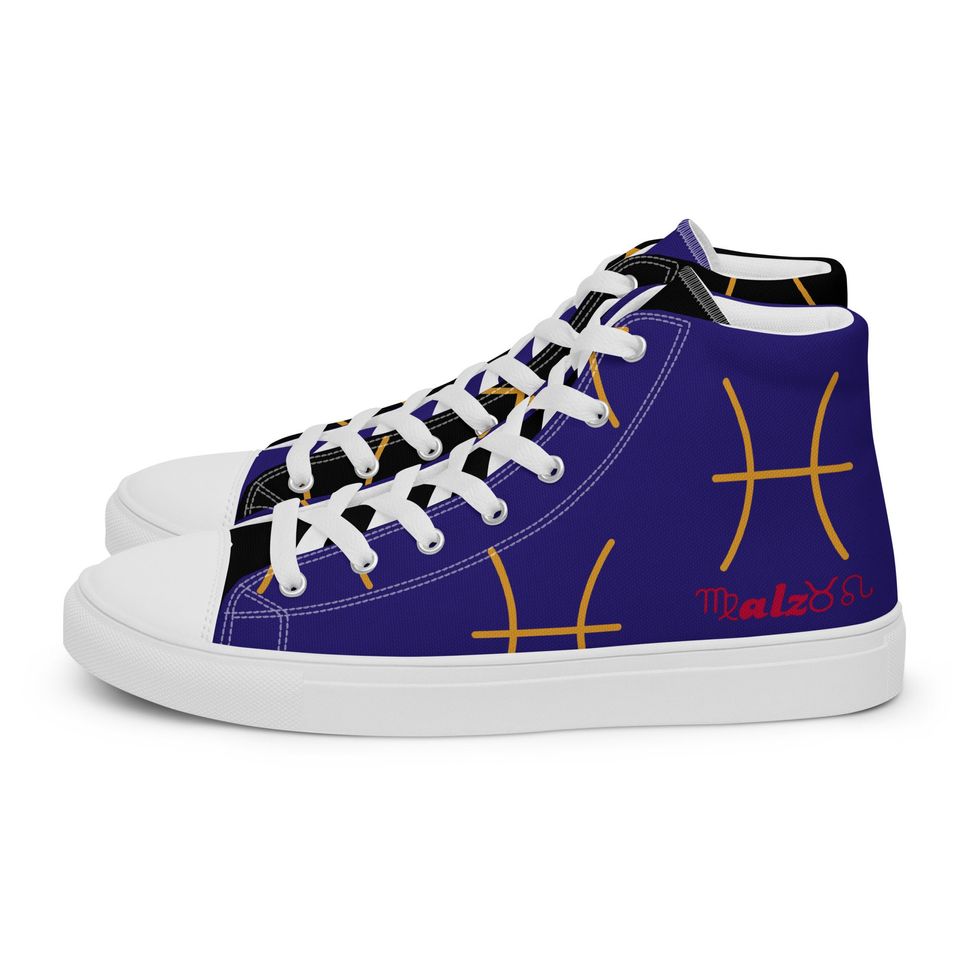 Baltimore Ravens Zodiac Sign Shoes l Adult Gym Sneakers l Astrology Hightop l High Top Canves Shoe l Custom Pattern Gift l Astrological