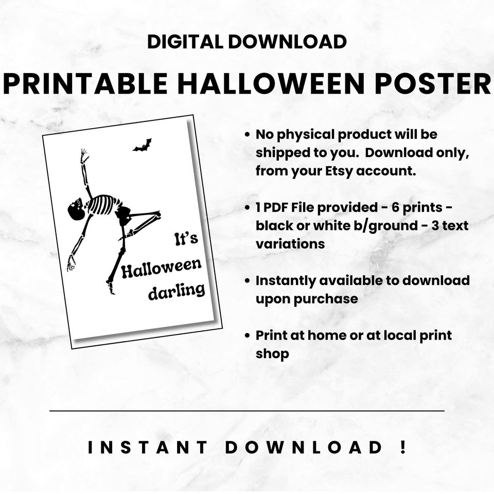 PRINTABLE Halloween Poster Print for Halloween Decor for Halloween