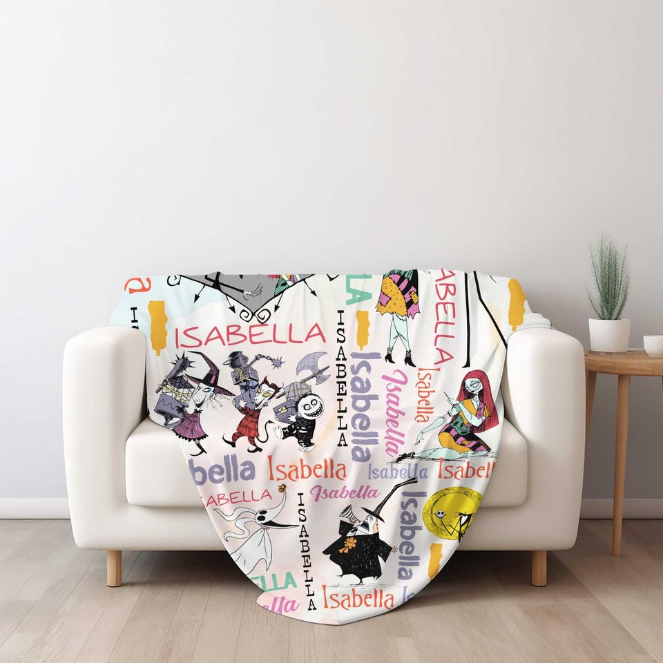 Personalized Disney The Nightmare Before Christmas Blanket, Jack Skellington Sally Blanket