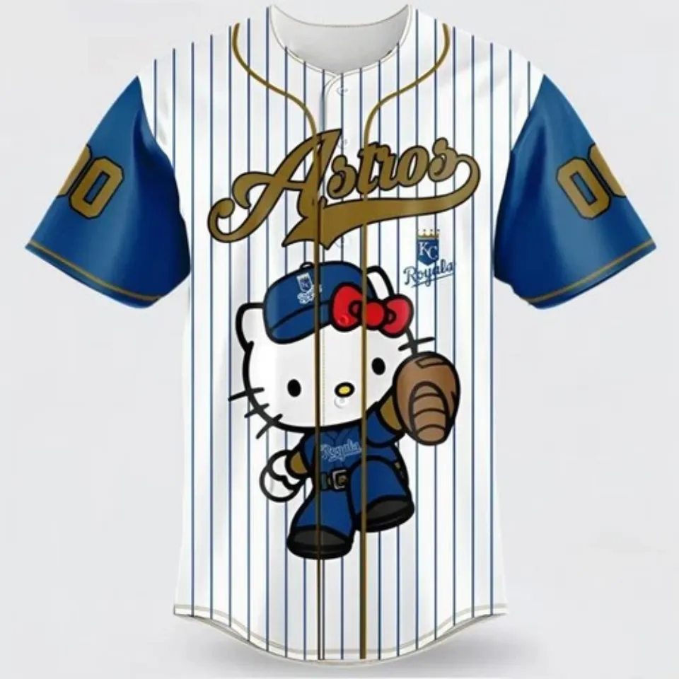 Kansas City Special Hello Kitty Custom Name Number Printed Baseball Jersey