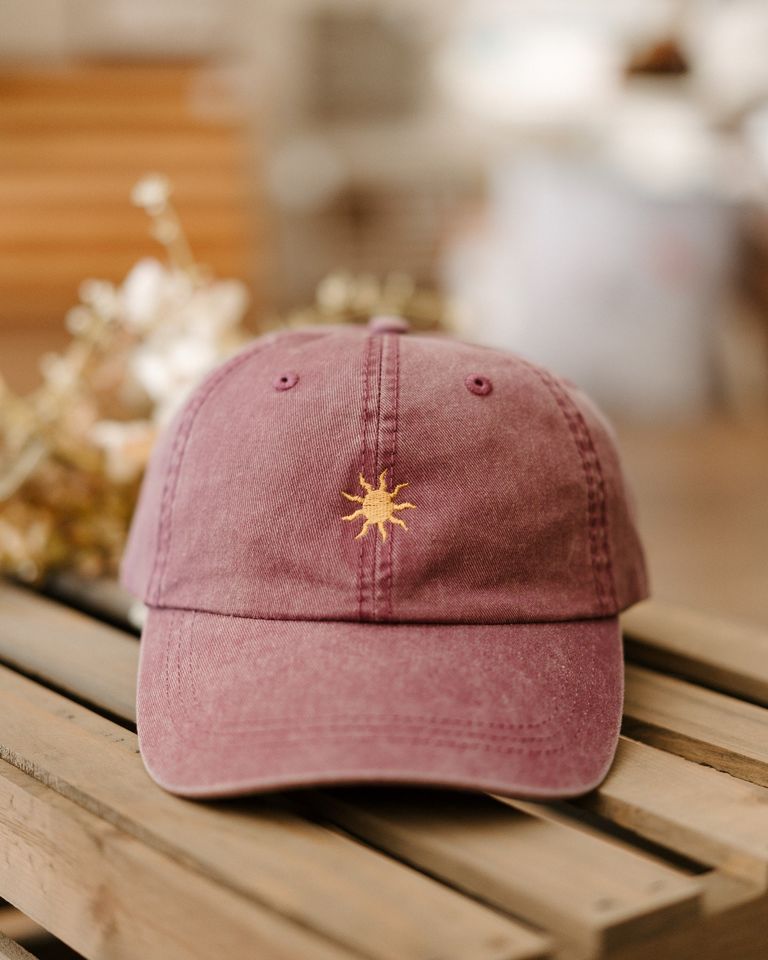 Embroidered Sun Baseball Cap