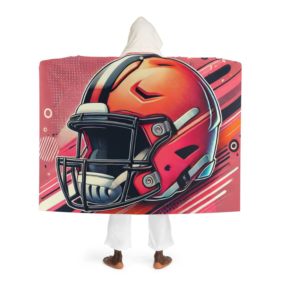 Smart Player Hooded Sherpa Fleece Blanket | American Football Gift | Sport Gift