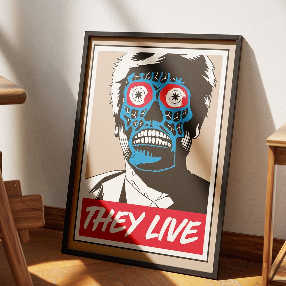 They Live Movie Poster, Vintage John Carpenter Horror Movie Decor Poster