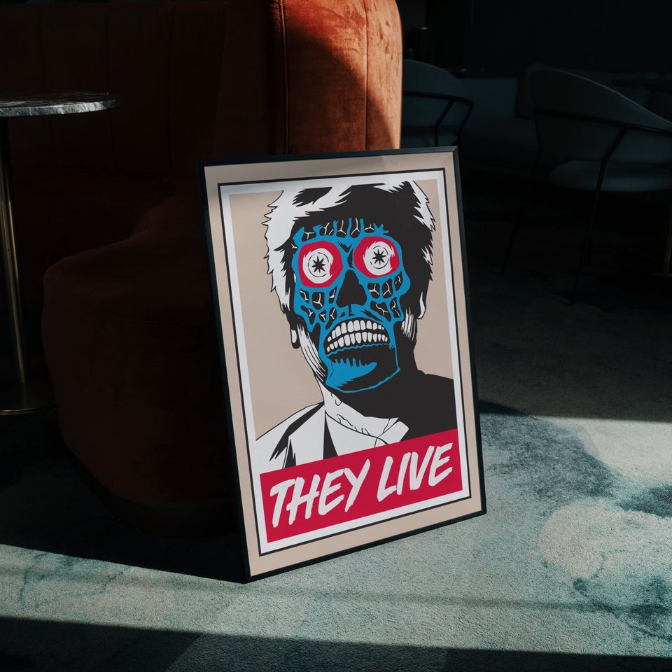 They Live Movie Poster, Vintage John Carpenter Horror Movie Decor Poster