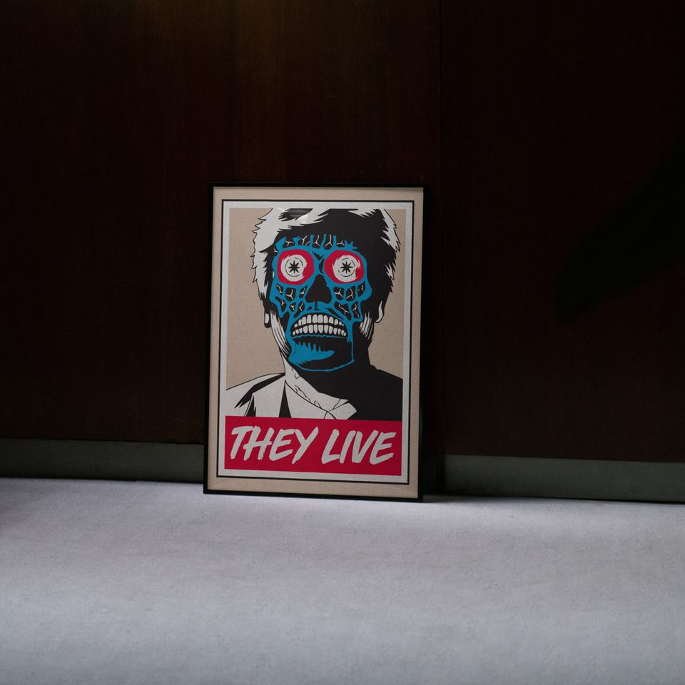 They Live Movie Poster, Vintage John Carpenter Horror Movie Decor Poster