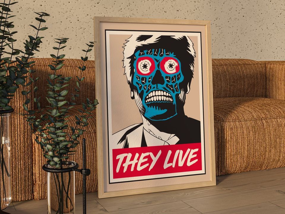 They Live Movie Poster, Vintage John Carpenter Horror Movie Decor Poster