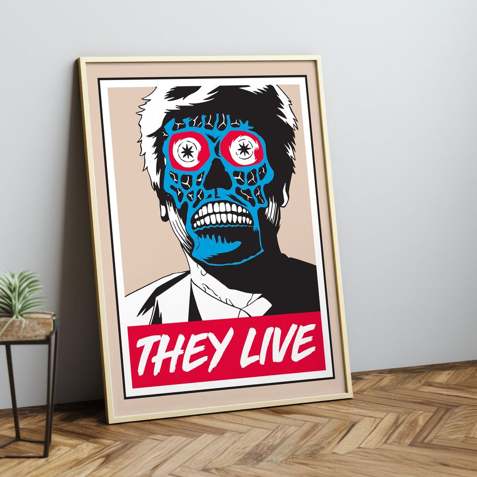 They Live Movie Poster, Vintage John Carpenter Horror Movie Decor Poster
