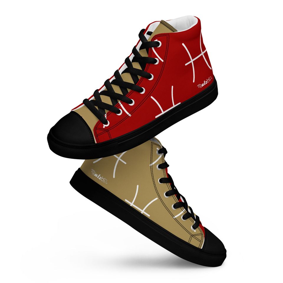 San Francisco 49ers l Zodiac Sign Shoes l Adult Gym Sneaker l Astrology Hightops l Custom High Top Canvas Shoe l Pattern Gift l Astrological