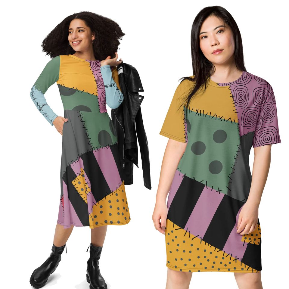 Zombie Ragdoll Costume Nightmare Sally T-Shirt Dress