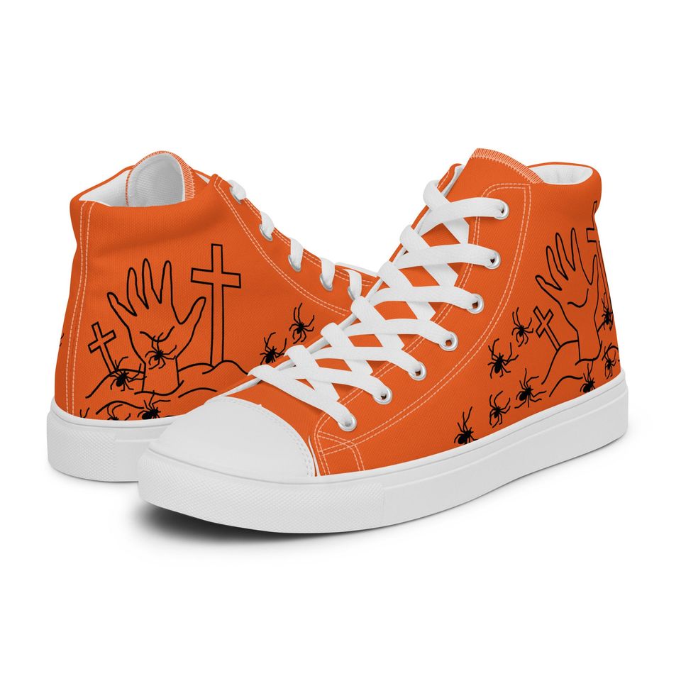 Graveyard Mens High Top Canvas Shoes l Halloween