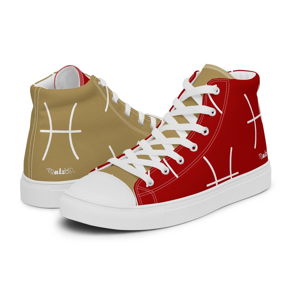 San Francisco 49ers l Zodiac Sign Shoes l Adult Gym Sneaker l Astrology Hightops l Custom High Top Canvas Shoe l Pattern Gift l Astrological