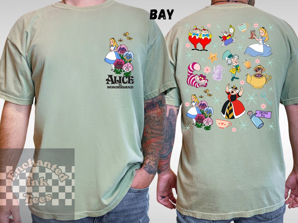 Alice in Wonderland Doodles Unisex Sweatshirt, Vintage Disney t-shirt