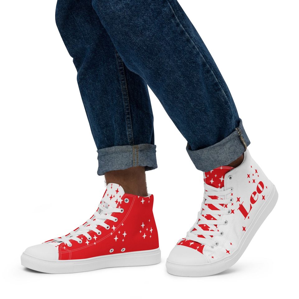 Leo Ruby Mens High Top Canvas Shoes