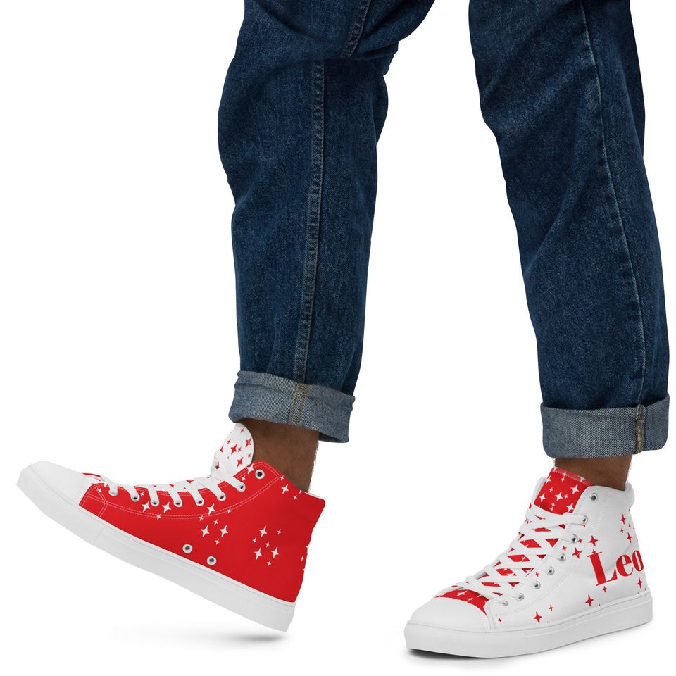 Leo Ruby Mens High Top Canvas Shoes