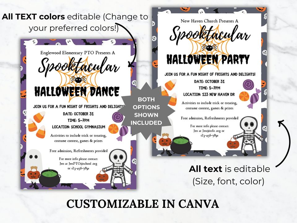 Halloween Party Flyer Template Halloween Bash invite Editable Halloween Church