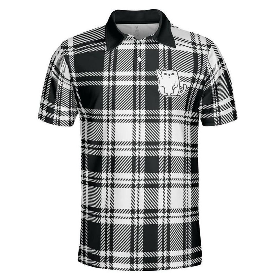 Plaid Mad Cat Polo Shirt
