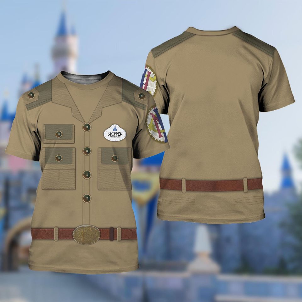 Jungle Skipper Suit Cosplay Costume 3D Shirt, Cast Member Movie Character Cosplay Men Tee