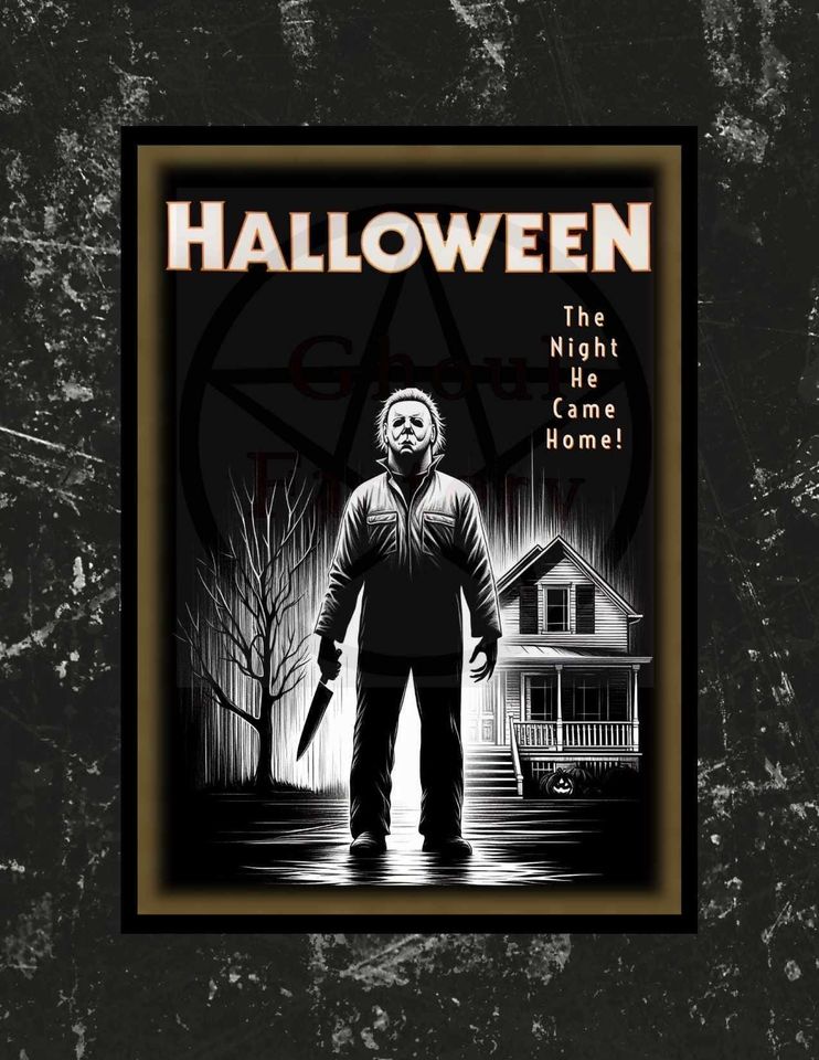 Halloween Michael Myers Print - Framed